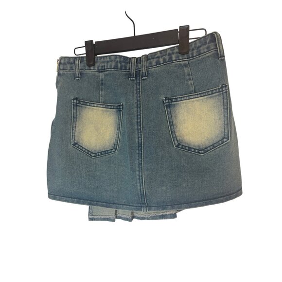2/$30 NWT PrettyLittleThing 4 Denim Pleated Mini Skirt - Picture 3 of 16